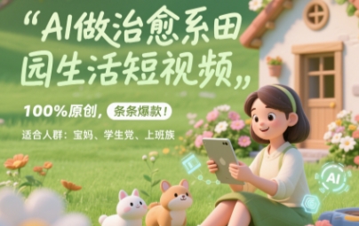 AI做治愈系田园生活短视频，100%原创，条条爆款，无脑矩阵， 适合小白辉睿网创|辉睿学习|辉睿创业|辉睿电商运营|辉睿小红书|辉睿网赚辉睿网创