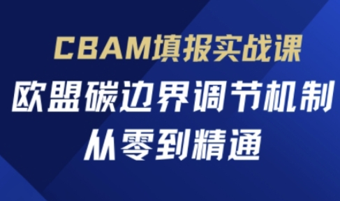 CBAM填报实战课，欧盟碳边界调节机制，从零到精通辉睿网创|辉睿学习|辉睿创业|辉睿电商运营|辉睿小红书|辉睿网赚辉睿网创