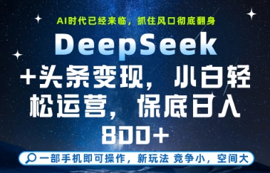 DeepSeek+头条变现，保姆级教学，小白轻松上手，日入8张+【揭秘】辉睿网创|辉睿学习|辉睿创业|辉睿电商运营|辉睿小红书|辉睿网赚辉睿网创