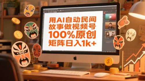 用AI自动民间故事做视频号，100%原创，矩阵日入1k+辉睿网创|辉睿学习|辉睿创业|辉睿电商运营|辉睿小红书|辉睿网赚辉睿网创