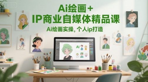 Ai绘画+IP商业自媒体精品课，Ai绘画实操，个人ip打造辉睿网创|辉睿学习|辉睿创业|辉睿电商运营|辉睿小红书|辉睿网赚辉睿网创