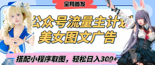 2025最新公众号美女图文流量主计划，搭配小程序取图轻松日入3张+(全网首发)辉睿网创|辉睿学习|辉睿创业|辉睿电商运营|辉睿小红书|辉睿网赚辉睿网创