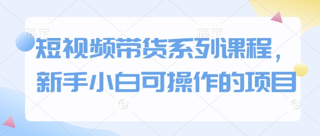 短视频带货系列课程，新手小白可操作的项目辉睿网创|辉睿学习|辉睿创业|辉睿电商运营|辉睿小红书|辉睿网赚辉睿网创