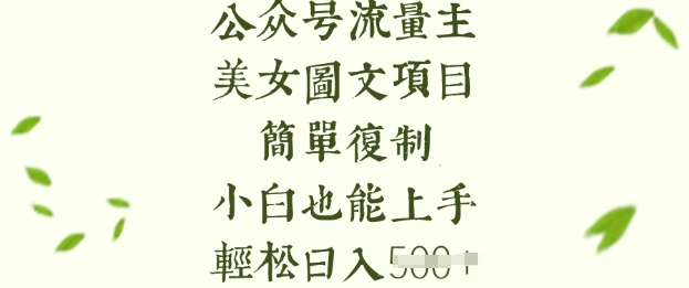 流量主长期收益项目，美女图片简单复制，小白也能上手，轻松日入5张辉睿网创|辉睿学习|辉睿创业|辉睿电商运营|辉睿小红书|辉睿网赚辉睿网创