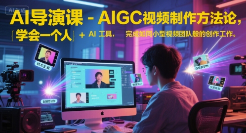 AI导演课-AIGC视频制作方法论，学会一个人+AI工具，完成如同小型视频团队般的创作工作，实现导演梦辉睿网创|辉睿学习|辉睿创业|辉睿电商运营|辉睿小红书|辉睿网赚辉睿网创