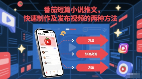 番茄短篇小说推文，快速制作及发布视频的两种方法辉睿网创|辉睿学习|辉睿创业|辉睿电商运营|辉睿小红书|辉睿网赚辉睿网创