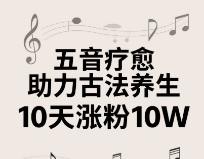 古法五音养生教程，五音疗愈的视频的制作方法，2-4小时就能学会，作者10天涨粉10W辉睿网创|辉睿学习|辉睿创业|辉睿电商运营|辉睿小红书|辉睿网赚辉睿网创
