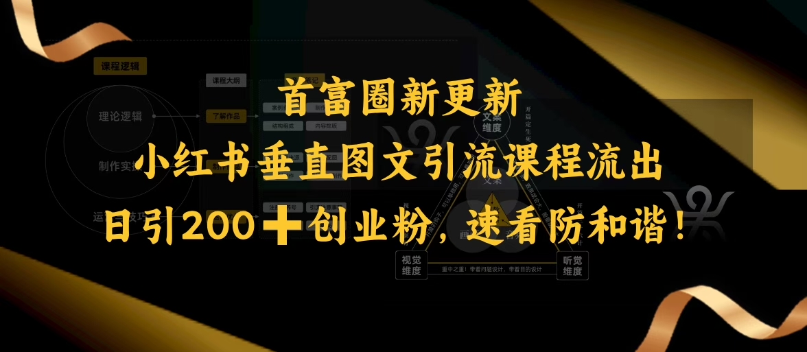 小红书垂直图文引流课程流出，日引200+创业粉，速看防和谐辉睿网创|辉睿学习|辉睿创业|辉睿电商运营|辉睿小红书|辉睿网赚辉睿网创