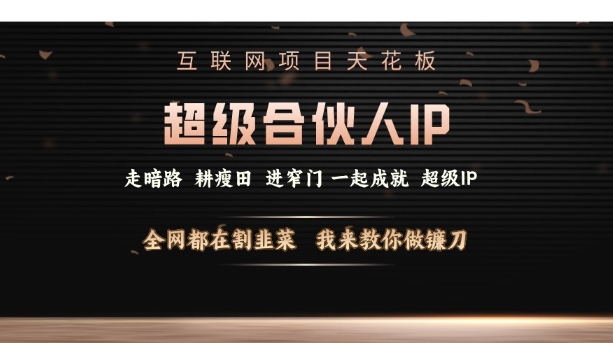 互联网项目天花板，超级合伙人IP，全网都在割韭菜，我来教你做镰刀【仅揭秘】辉睿网创|辉睿学习|辉睿创业|辉睿电商运营|辉睿小红书|辉睿网赚辉睿网创