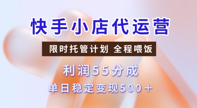 快手小店代运营3.0，模式新升级，收益55分，稳定单日5张【揭秘】辉睿网创|辉睿学习|辉睿创业|辉睿电商运营|辉睿小红书|辉睿网赚辉睿网创