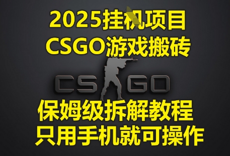 2025挂G项目，CSGO游戏搬砖，保姆级拆解教程，只用手机就可操作【揭秘】辉睿网创|辉睿学习|辉睿创业|辉睿电商运营|辉睿小红书|辉睿网赚辉睿网创