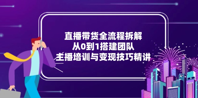 （15004期）直播带货全流程拆解：从0到1搭建团队，主播培训与变现技巧精讲辉睿网创|辉睿学习|辉睿创业|辉睿电商运营|辉睿小红书|辉睿网赚辉睿网创