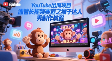 YouTube出海项目，油管长视频赛道之猴子达人秀制作教程辉睿网创|辉睿学习|辉睿创业|辉睿电商运营|辉睿小红书|辉睿网赚辉睿网创