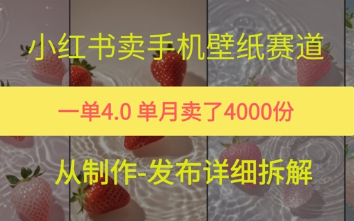小红薯手机壁纸变现，4块钱一张的图，单月卖了5000份辉睿网创|辉睿学习|辉睿创业|辉睿电商运营|辉睿小红书|辉睿网赚辉睿网创
