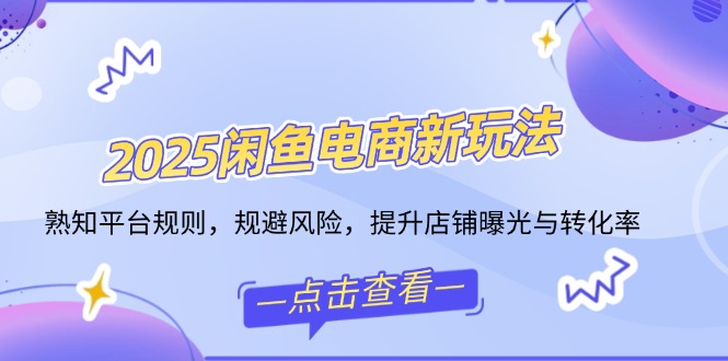 （14232期）2025闲鱼电商新玩法，熟知平台规则，规避风险，提升店铺曝光与转化率辉睿网创|辉睿学习|辉睿创业|辉睿电商运营|辉睿小红书|辉睿网赚辉睿网创