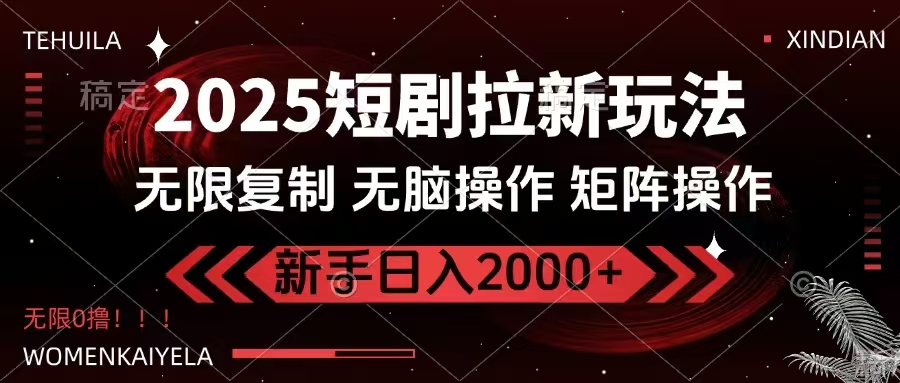 （14429期）2025短剧拉新玩法，无需注册登录，无限0撸，无脑批量操作日入2000+辉睿网创|辉睿学习|辉睿创业|辉睿电商运营|辉睿小红书|辉睿网赚辉睿网创