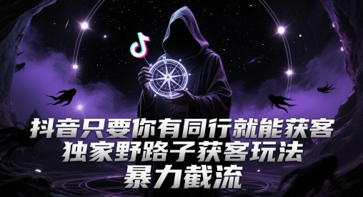 抖音只要你有同行就能获客，独家野路子获客玩法，暴力截流【揭秘】辉睿网创|辉睿学习|辉睿创业|辉睿电商运营|辉睿小红书|辉睿网赚辉睿网创
