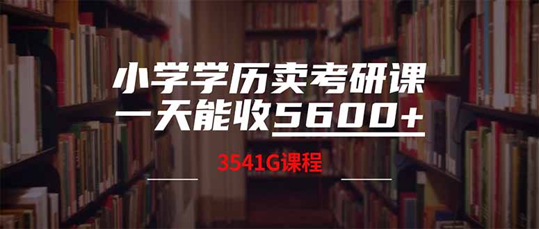 （14561期）小学学历卖考研课程，一天收5600（附3580G考研合集）辉睿网创|辉睿学习|辉睿创业|辉睿电商运营|辉睿小红书|辉睿网赚辉睿网创