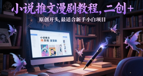 小说推文漫剧教程，二创+原创开头，最适合新手小白项目辉睿网创|辉睿学习|辉睿创业|辉睿电商运营|辉睿小红书|辉睿网赚辉睿网创