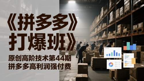 《拼多多打爆班》原创高阶技术第44期，拼多多高利润强付费辉睿网创|辉睿学习|辉睿创业|辉睿电商运营|辉睿小红书|辉睿网赚辉睿网创
