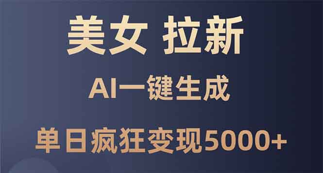 （13866期）美女暴力拉新，通过AI一键生成，单日疯狂变现5000+，纯小白一学就会！辉睿网创|辉睿学习|辉睿创业|辉睿电商运营|辉睿小红书|辉睿网赚辉睿网创