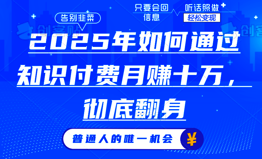 （14019期）2025年如何通过知识付费月入十万，年入百万。。辉睿网创|辉睿学习|辉睿创业|辉睿电商运营|辉睿小红书|辉睿网赚辉睿网创