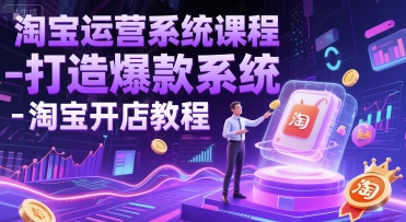 淘宝运营系统课程-打造爆款系统-淘宝开店教程辉睿网创|辉睿学习|辉睿创业|辉睿电商运营|辉睿小红书|辉睿网赚辉睿网创