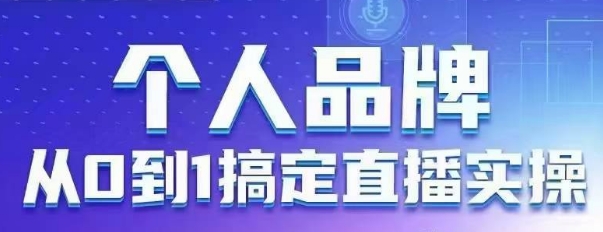 个人品牌：从0到1搞定直播实操，用直播为你的个人品牌赋能，六大实操板块，放大个人影响力辉睿网创|辉睿学习|辉睿创业|辉睿电商运营|辉睿小红书|辉睿网赚辉睿网创