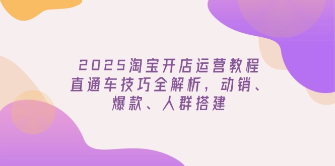 （14389期）2025淘宝开店运营教程更新，直通车技巧全解析，动销、爆款、人群搭建辉睿网创|辉睿学习|辉睿创业|辉睿电商运营|辉睿小红书|辉睿网赚辉睿网创
