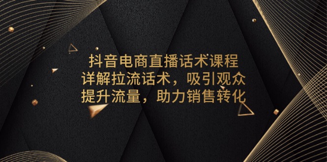 （13846期）抖音电商直播话术课程，详解拉流话术，吸引观众，提升流量，助力销售转化辉睿网创|辉睿学习|辉睿创业|辉睿电商运营|辉睿小红书|辉睿网赚辉睿网创