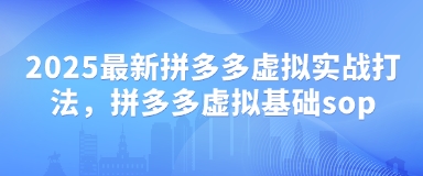 2025最新拼多多虚拟实战打法，拼多多虚拟基础sop辉睿网创|辉睿学习|辉睿创业|辉睿电商运营|辉睿小红书|辉睿网赚辉睿网创
