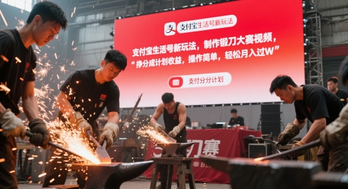 支付宝生活号新玩法，制作锻刀大赛视频，挣分成计划收益，操作简单，轻松月入过W辉睿网创|辉睿学习|辉睿创业|辉睿电商运营|辉睿小红书|辉睿网赚辉睿网创