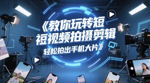 教你玩转短视频拍摄剪辑，轻松拍出手机大片辉睿网创|辉睿学习|辉睿创业|辉睿电商运营|辉睿小红书|辉睿网赚辉睿网创