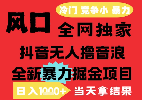 25年6月高爆抖音无人直播最新撸音浪掘金项目，解放双手小白可做，无脑日入1k+，门槛低【揭秘】辉睿网创|辉睿学习|辉睿创业|辉睿电商运营|辉睿小红书|辉睿网赚辉睿网创