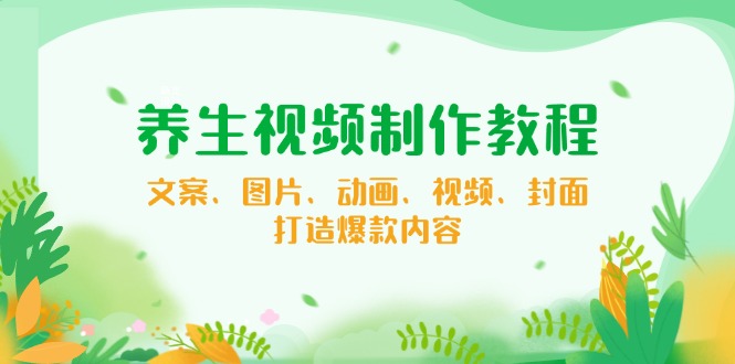 （14163期）养生视频制作教程，文案、图片、动画、视频、封面，打造爆款内容辉睿网创|辉睿学习|辉睿创业|辉睿电商运营|辉睿小红书|辉睿网赚辉睿网创