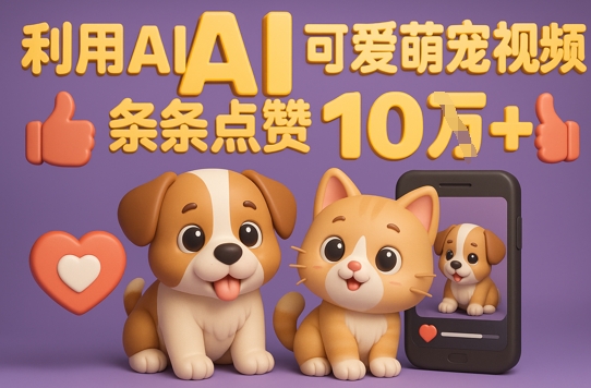 能骗过系统的AI萌宠视频制作全攻略：从0到 2W粉的爆款密码辉睿网创|辉睿学习|辉睿创业|辉睿电商运营|辉睿小红书|辉睿网赚辉睿网创