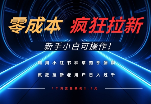利用小红书种草知乎漏洞，零成本疯狂拉新日入数张，新手小白可操作辉睿网创|辉睿学习|辉睿创业|辉睿电商运营|辉睿小红书|辉睿网赚辉睿网创