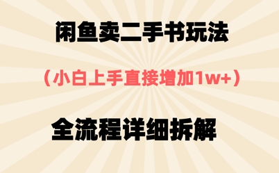 闲鱼卖二手书玩法，小白上手直接，全流程详细拆解辉睿网创|辉睿学习|辉睿创业|辉睿电商运营|辉睿小红书|辉睿网赚辉睿网创