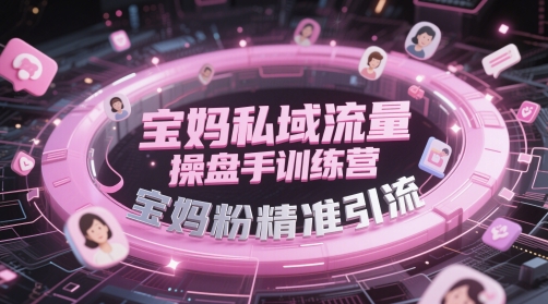 宝妈私域流量操盘手训练营，宝妈粉精准引流辉睿网创|辉睿学习|辉睿创业|辉睿电商运营|辉睿小红书|辉睿网赚辉睿网创