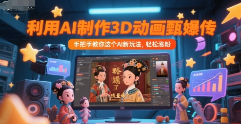 利用AI制作3D动画甄嬛传，流量爆了，手把手教你这个AI新玩法，轻松涨粉辉睿网创|辉睿学习|辉睿创业|辉睿电商运营|辉睿小红书|辉睿网赚辉睿网创