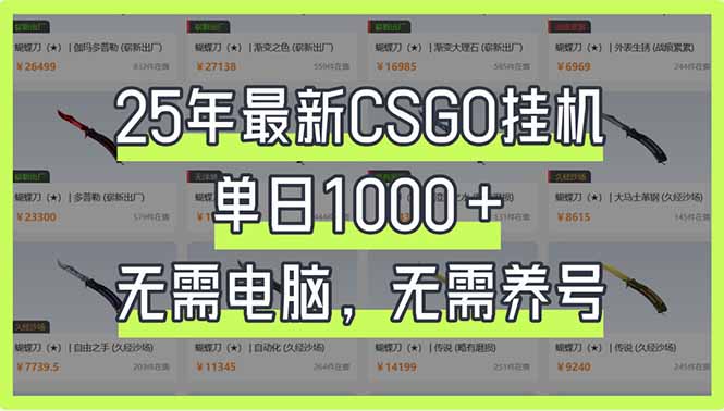 （14178期）25年最新CSGO挂机系统，单日1000+，无需电脑，无需养号，0基础可上手辉睿网创|辉睿学习|辉睿创业|辉睿电商运营|辉睿小红书|辉睿网赚辉睿网创
