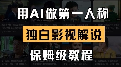 用AI做第一人称独白影视解说，手把手教学，保姆级教程辉睿网创|辉睿学习|辉睿创业|辉睿电商运营|辉睿小红书|辉睿网赚辉睿网创