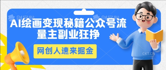 AI绘画变现秘籍：公众号流量主副业狂挣，网创人速来掘金辉睿网创|辉睿学习|辉睿创业|辉睿电商运营|辉睿小红书|辉睿网赚辉睿网创