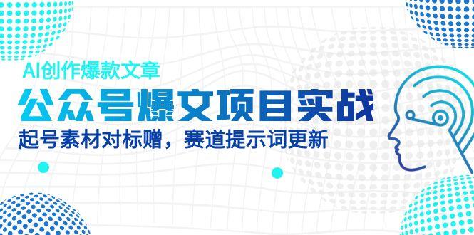 （14709期）公众号爆文项目实战，AI创作爆款文章，起号素材对标赠（附赛道AI提示词）辉睿网创|辉睿学习|辉睿创业|辉睿电商运营|辉睿小红书|辉睿网赚辉睿网创