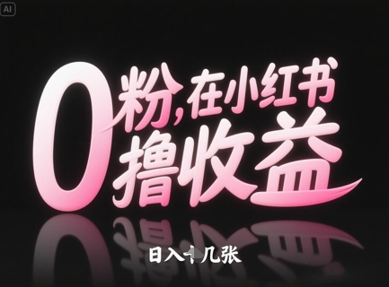 0粉在小红书撸收益，日入几张辉睿网创|辉睿学习|辉睿创业|辉睿电商运营|辉睿小红书|辉睿网赚辉睿网创