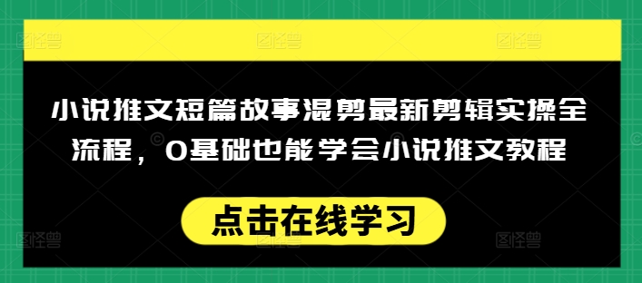 小说推文短篇故事混剪最新剪辑实操全流程，0基础也能学会小说推文教程，肯干多发日入多张辉睿网创|辉睿学习|辉睿创业|辉睿电商运营|辉睿小红书|辉睿网赚辉睿网创