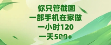 你只管截图，一部手机在家做，苹果安卓都可以，一天5张+【揭秘】辉睿网创|辉睿学习|辉睿创业|辉睿电商运营|辉睿小红书|辉睿网赚辉睿网创