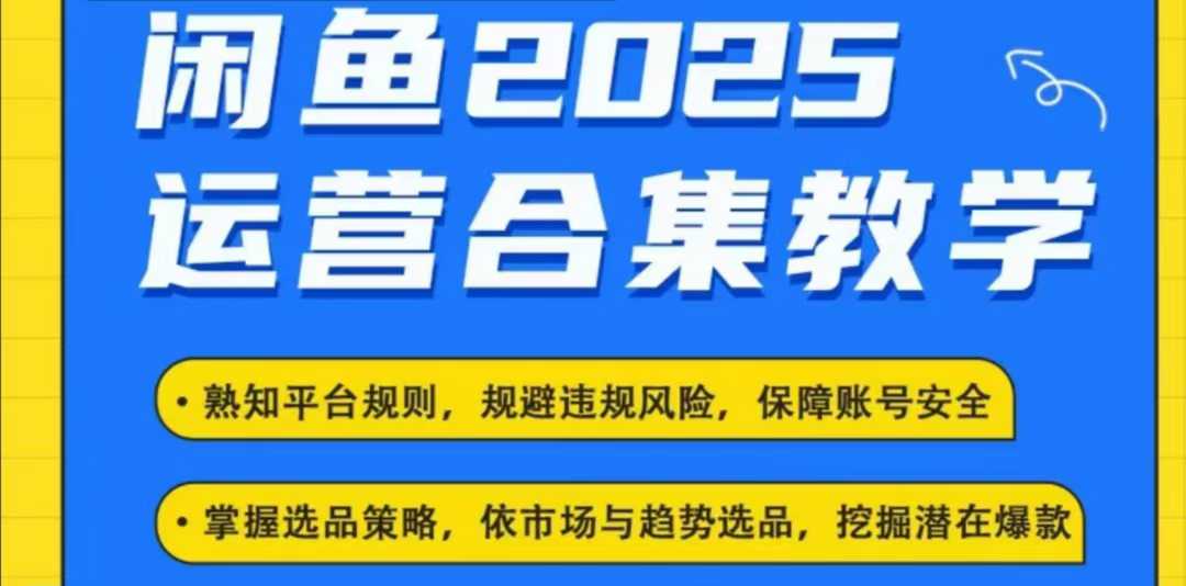 2025闲鱼电商运营全集，2025最新咸鱼玩法辉睿网创|辉睿学习|辉睿创业|辉睿电商运营|辉睿小红书|辉睿网赚辉睿网创