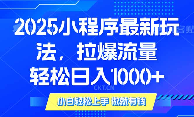 （14028期）2025年小程序最新玩法，流量直接拉爆，单日稳定变现1000+辉睿网创|辉睿学习|辉睿创业|辉睿电商运营|辉睿小红书|辉睿网赚辉睿网创