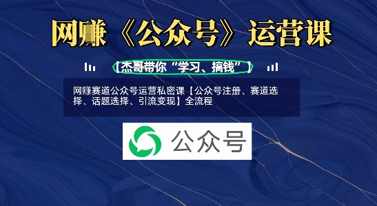 网创赛道公众号运营私密课【公众号注册、赛道选择、话题选择、引流变现】全流程辉睿网创|辉睿学习|辉睿创业|辉睿电商运营|辉睿小红书|辉睿网赚辉睿网创